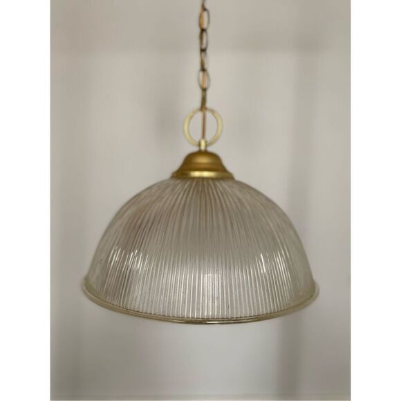 Vintage Holophane Dome 14” Pendant Light Fixture - Picture 1 of 5